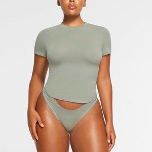 Skims Cotton Jersey T-Shirt | S | Mineral